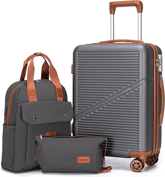 Carry On Luggage 22x14x9 Airline Approved, 20 Inch Carry on Suitcases with Wheels, ABS Lightweight Carry-on Luggage, Travel Suitcase Set with Wheels and TSA Lock