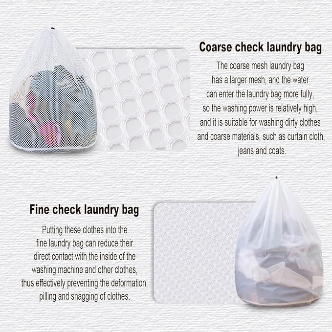 Extra Large Mesh Laundry Bags Washing Bag 2Pack Delicates Bag and Pull net style Laundry Bag Jumbo for Washing Machine Large Mesh Bags for Blankets, Bedding, Coats, Toys (2PCS-XXXL)