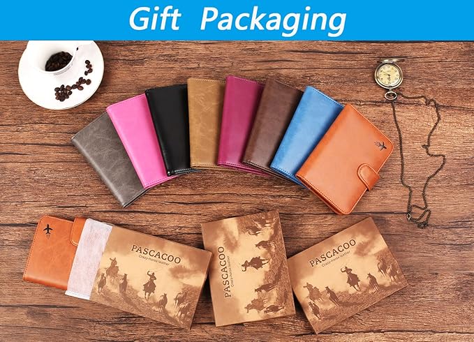 Passport Holder Cover Wallet RFID Blocking Leather Card Case Travel Accessories for Women Men (#Grey)