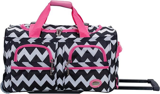 Rockland Rolling Duffel Bag, Black, 22"