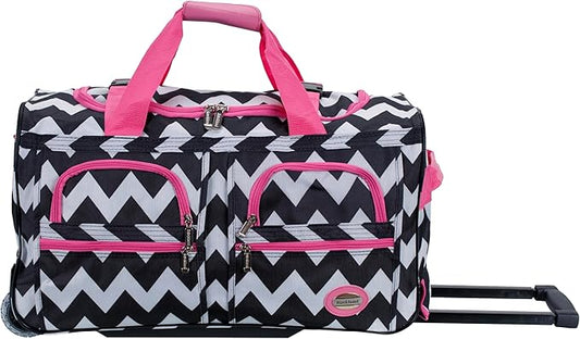 Rockland Rolling Duffel Bag, Black, 22"