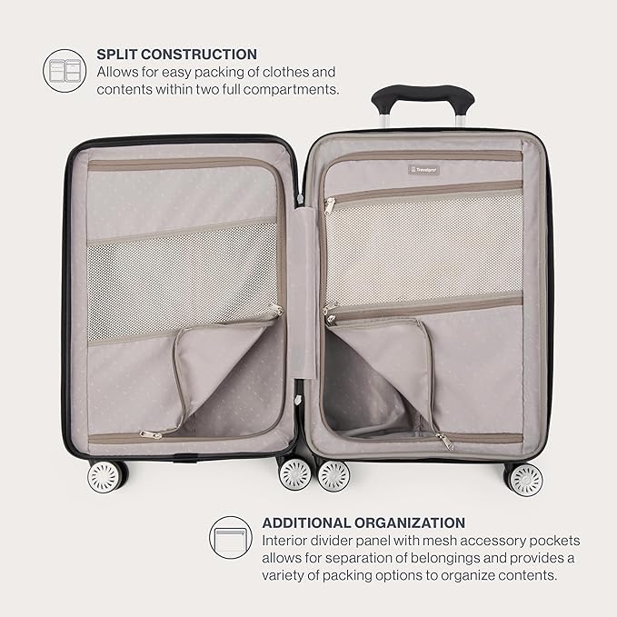 Travelpro Pathways 3 Hardside Expandable Luggage, 8 Spinner Wheels, Lightweight Hard Shell Suitcase, Cloud Grey, Carry On 21 Inch