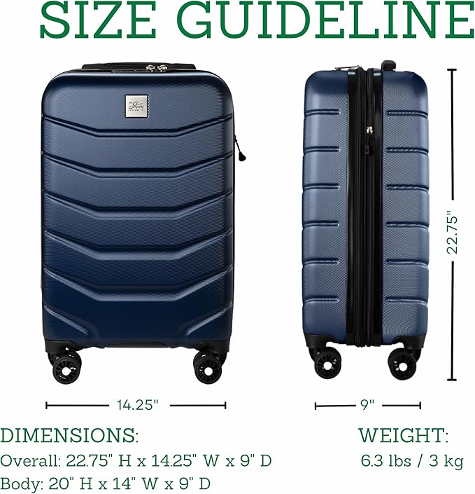 Skyway Luggage Silverton Hardside Collection – Lightweight Durable Suitcases with Wheels, Expandable Luggage for Travel Essentials with TSA Lock, 20-inch Carry-On, 22x14x9, Watercolor Blue