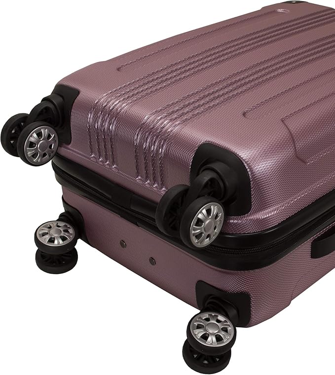 Rockland London Hardside Spinner Wheel Luggage, Pink, 3-Piece Set (20/24/28)