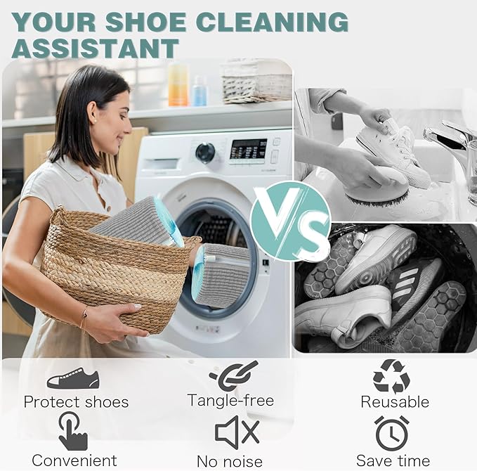 Shoe Washing Machine Bag,Laundry Shoe Bag for Washer and Dryer,Reusable Shoe Cleaning Bag for Sneakers,Tennis Shoes,With Self-locking Zipper, Microfiber Inside,Include Shoe Bag (Pro Grey - 1 Pack)