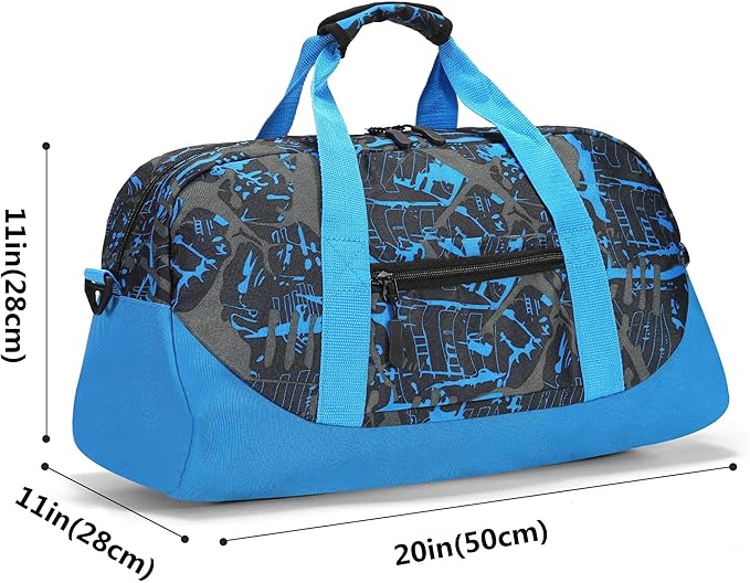 Stumdo Kids Overnighter Duffel Bags for kids, Carry-On Size & Ideal for School Practice or Overnight Travel Weekender Tote for Travel Gym Sport bag for Boys & Girls (11nbai)