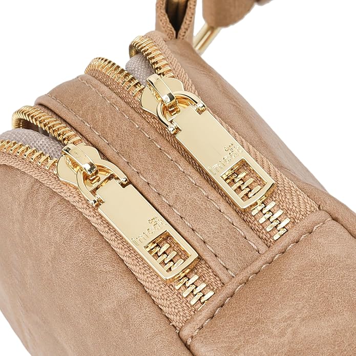 INICAT Anti Theft Crossbody Bag for Women, Small RFID Blocking Sling Purse with Zipper Lock for Travel, Vegan Leather