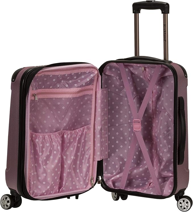 Rockland London Hardside Spinner Wheel Luggage, Pink, 3-Piece Set (20/24/28)