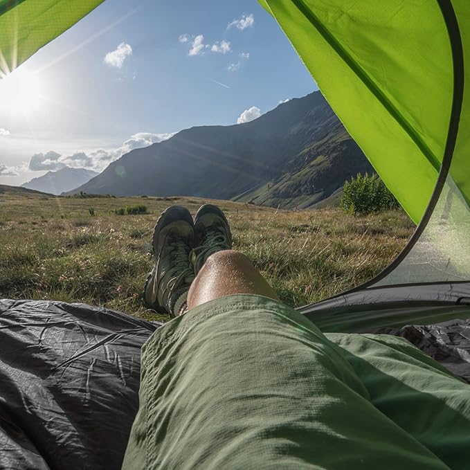 UNIKOME Waterproof Puffy Camping Blanket - Lightweight Packable Outdoor Quilt with Snaps & Corner Loops, Warm Compact Blanket for Cold Weather Hiking Picnic Stadium Travel, 75"×52", Grey&Light Grey