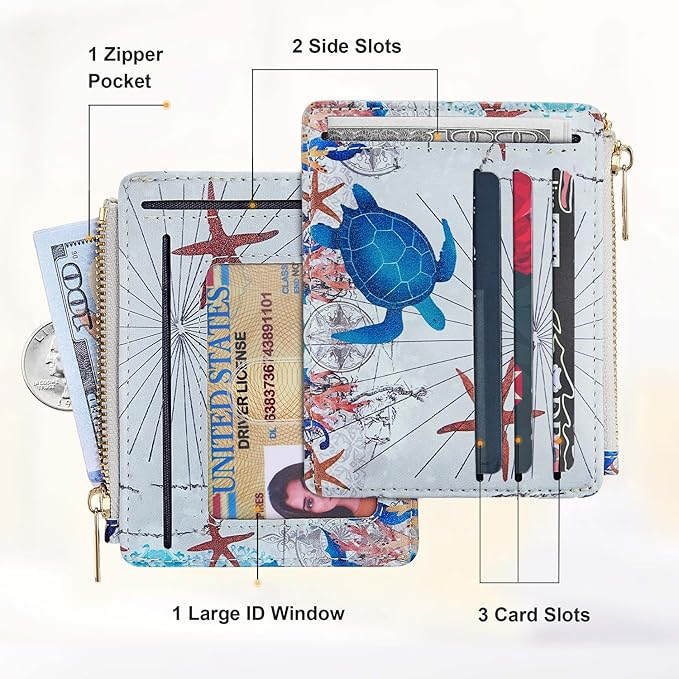 Sodsay Card Case Slim Front Pocket Wallet for Women Credit Card Holder with Keychain | Slim, Front Pocket, Credit Card Holder, with Keychain