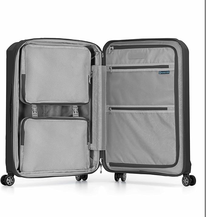 Traveler's Choice Pagosa Hardshell Expandable Luggage with Spinner Wheels, Black, 26-Inch Medium
