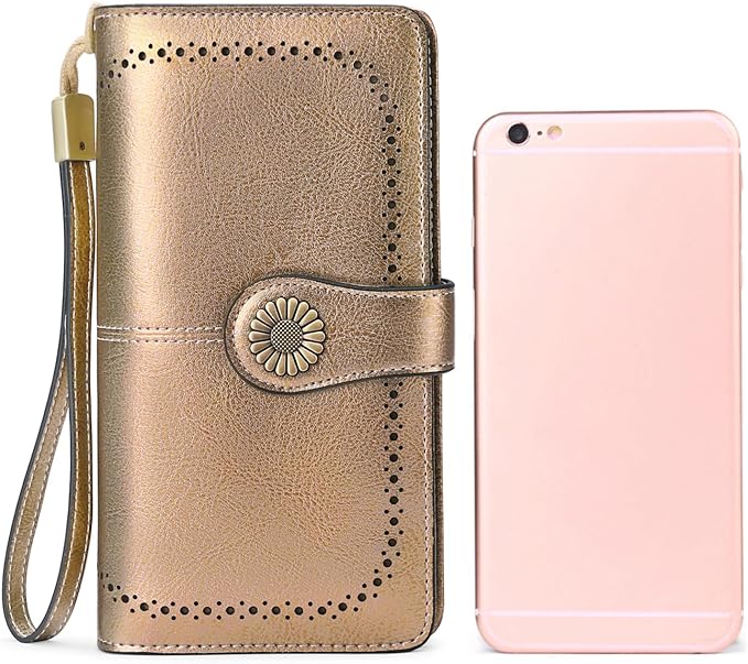 SENDEFN Wallets for Women Leather Credit Card Holder with RFID Blocking Large Capacity Wristlet | with RFID Blocking, Large Capacity, Wristlet, with RFID Blocking, Large Capacity, Wristlet