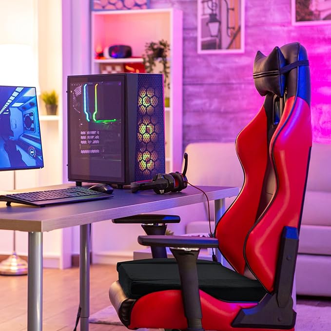 BALAPET Ultra Soft Gaming Chair Cushion for Long Sitting Gamers,Tailbone Pain Reduce Cushion for Office Chair(Black)