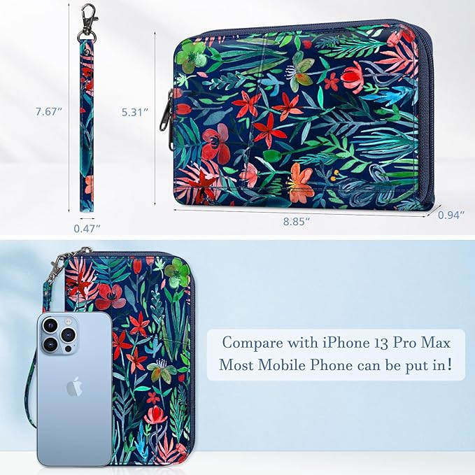 Fintie Family Passport Holder Wallet, RFID Blocking Travel Document Organizer Clutch Bag Credit Cards Case Cover for Women Men