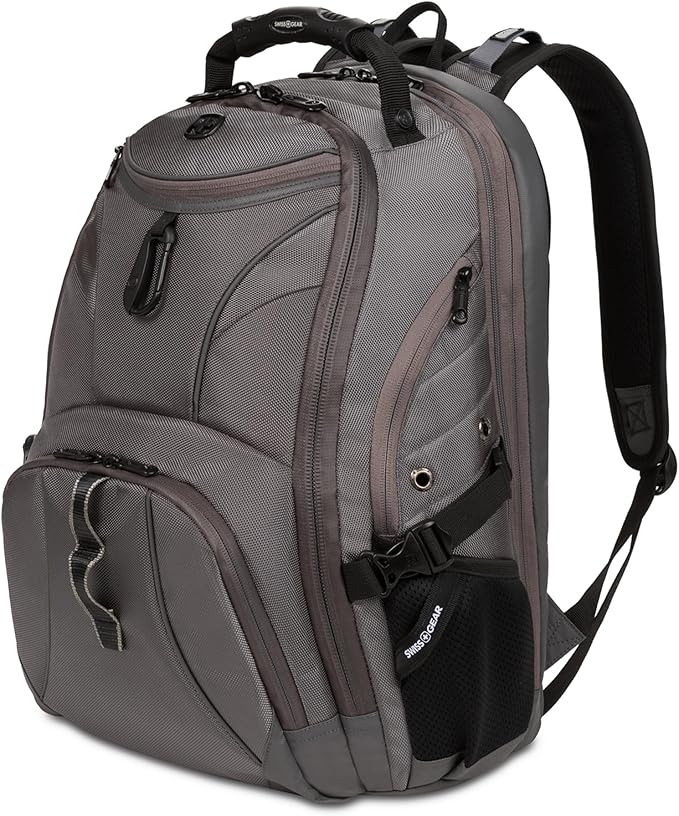 SWISSGEAR 1900 ScanSmart TSA Laptop Backpack Fits 17 Inch Laptop with RFID Protection and Tablet Pocket, Sting Grey Ballistic, 19-Inch