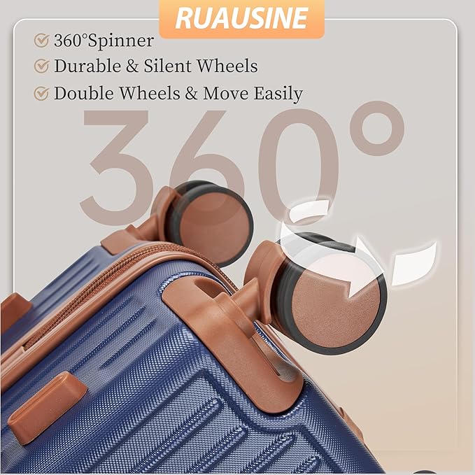Carry on Luggage Airline Approved, Hardside Carry-on Suitcase with Spinner Wheels, Hard Shell Lightweight Small Travel Luggage with TSA Lock (Blue)