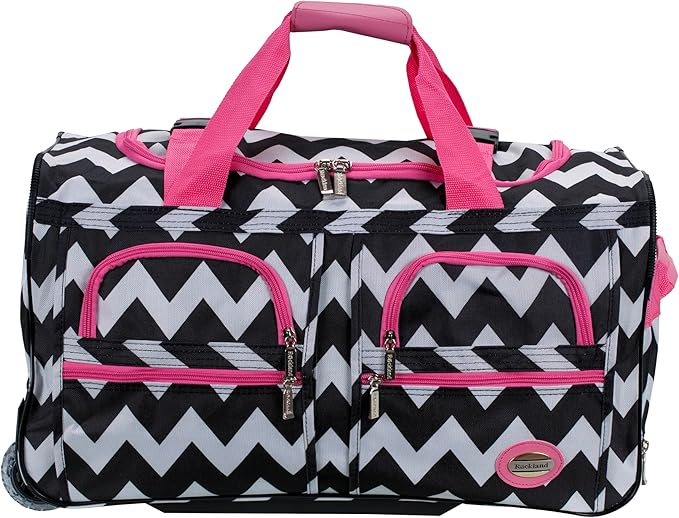Rockland Rolling Duffel Bag, Black, 22"