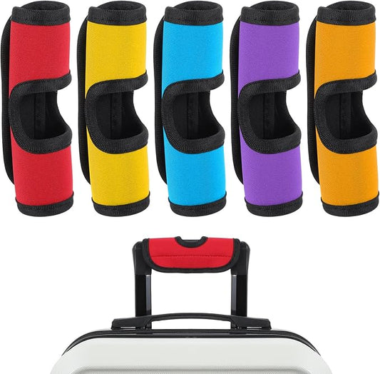 5 Pcs Neoprene Luggage Handle Wraps Soft Grip Covers Colorful Travel Luggage Tags/Identifiers/Marker/Grips Accessories for Suitcase Trolley Travel Bags (Multi-Color)