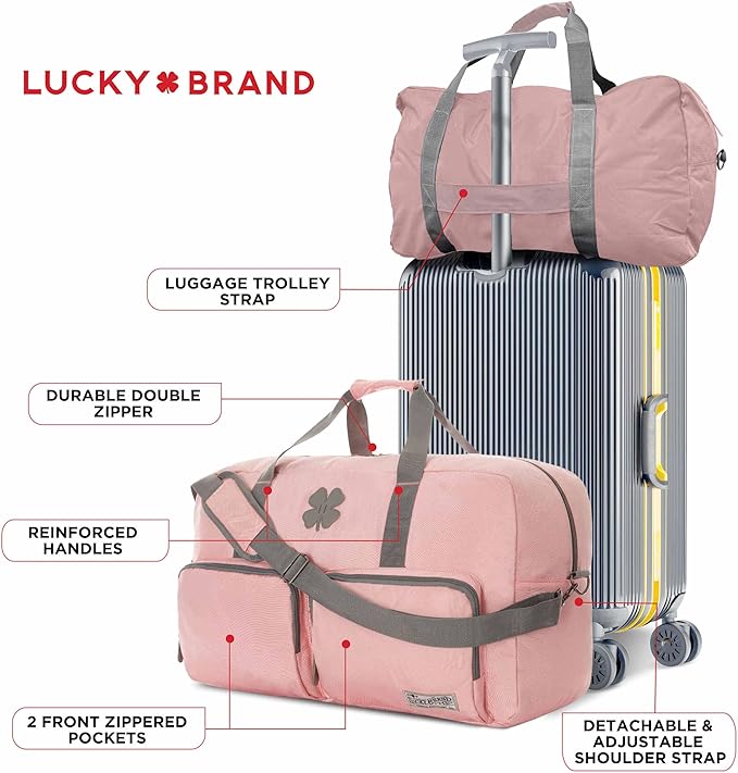 Lucky Travel Duffel Bags 115L, Gym Bag, Travel Bag & Large Duffle Bag for Men, Foldable Overnight Weekender Bags for Women & Men with Adjustable Shoulder Strap, Bridal Rose
