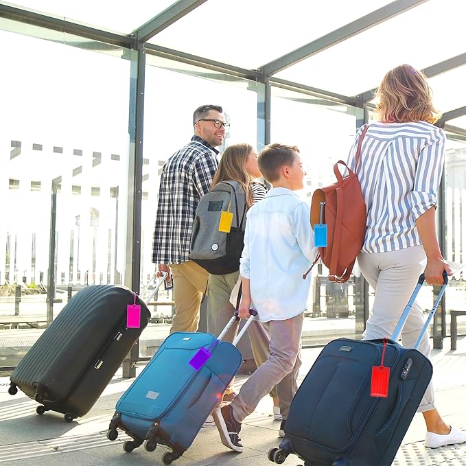 10 Pack Luggage Tags for Suitcases, Airplane Travel Essentials for Flying, International Travel Must Haves, and Luggage Accessories by Sodsay