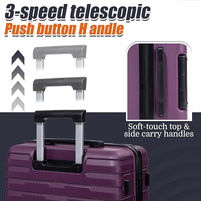 Luggage Sets 5 Piece Suitcases with Wheels, Suitcase Set ABS Hard Case Luggage with Spinner Wheels Durable Travel Luggage