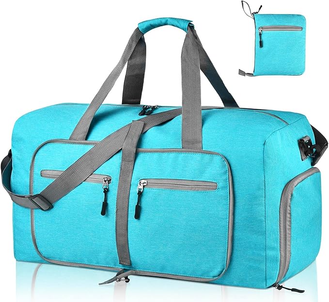 Dimayar 115L Travel Duffle Bag for Men Women - Foldable Duffel Bag with Shoes Compartment - Overnight Bags Waterproof & Tear Resistant(Mint Green)