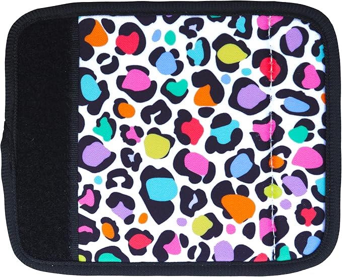 Neoprene Luggage Handle Wrap Fluorescent Colors Luggage Identifiers/Tags/Marker (Leopard)
