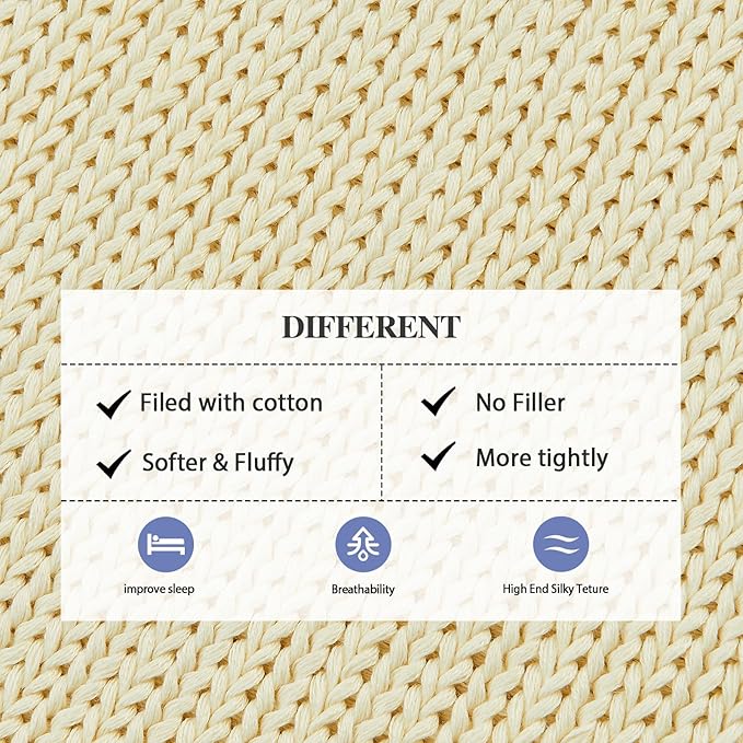 L'AGRATY Knitted Weighted Blanket - 48"x72" 20lbs Cooling Chunky Knit Heavy Blanket for Adults Braided Crochet Throw Thick Cable Yarn Knit Decorative No Beads Evenly Weighted Machine Washable