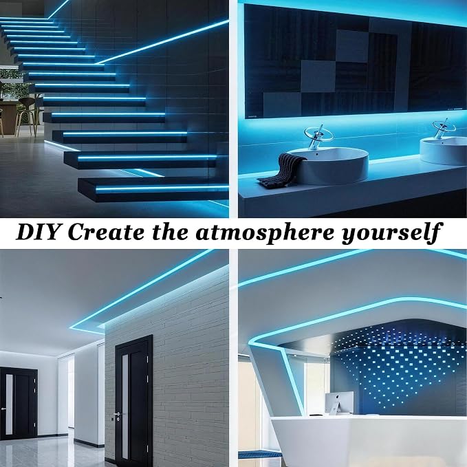 20FT COB LED Strip Lights Blue 24V High CRI95+ Ultra Bright Flexible LED Tape Lights Safe Low Voltage LED Lights Strip Rope Lights for Kitchen Under Cabinet Stairs Bedroom DIY Decorative Lighting