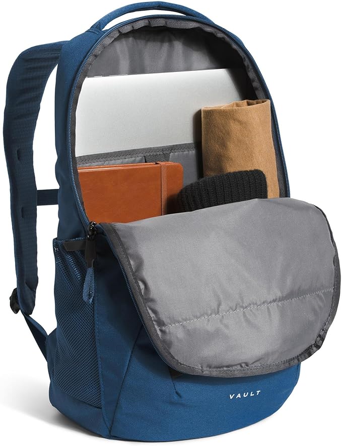 The North Face Vault Everyday Laptop Backpack - Commuter Travel Bag, Water-Repellent Finish, Spacious Compartment, Shady Blue/TNF White-NPF, One Size