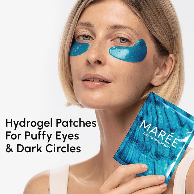 MAREE Eye Gels - Cooling Pads Under Eye Patches for Puffy Eyes and Dark Circles with Collagen & Hyaluronic Acid - Anti Wrinkles Under Eye Masks Skincare Treatment for Puffiness - Parches Para Ojeras