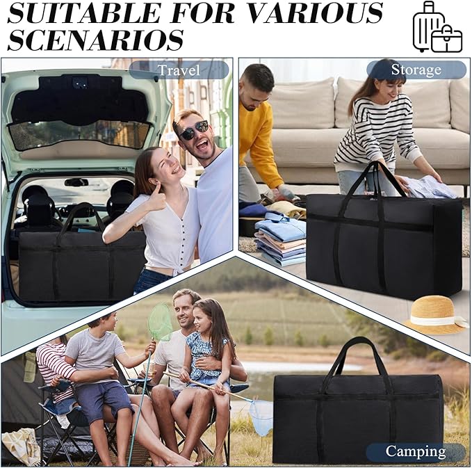 Extra Large Duffle Bag 90L/23.77Gal Moving Bag Tear Resistant Heavy Duty Storage Bags Lightweight Big Luggage Bag for Camping, Travel, Moving (3PCS)