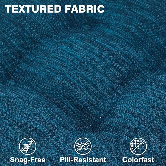 Shinnwa Dining Chair Cushions Set of 2, Dual-Layer Memory Foam Kitchen Chair Cushions, Patented Design Seat Pads with Ties, 16.5 x 16.5 x 3.5in, 2 Pack, Navy Blue