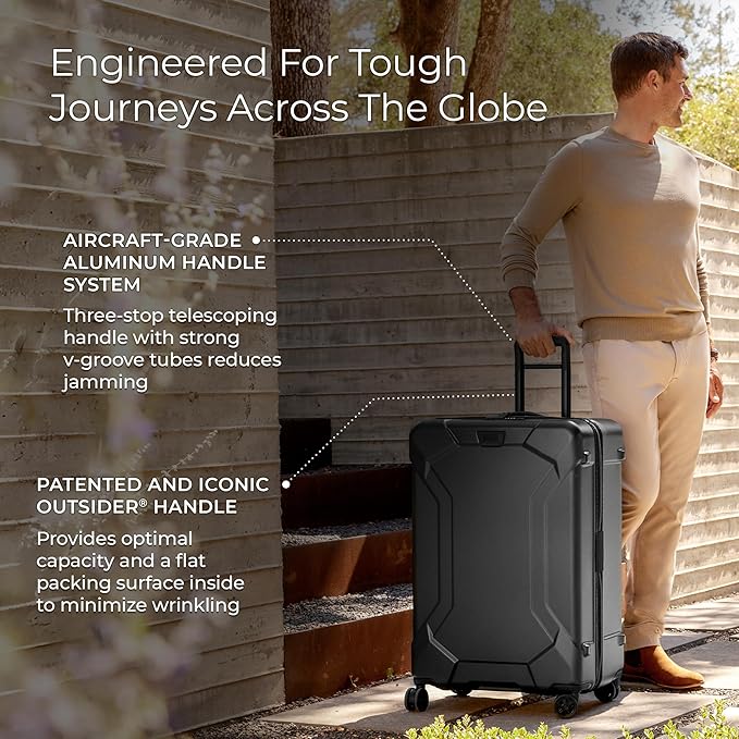 Briggs & Riley 30" Large Spinner - Checked Luggage for Travel, Suitcases with Wheels, Hardside Rolling Bag for Men & Women, Self-Repairing Zipper - Torq Collection, Hunter Green