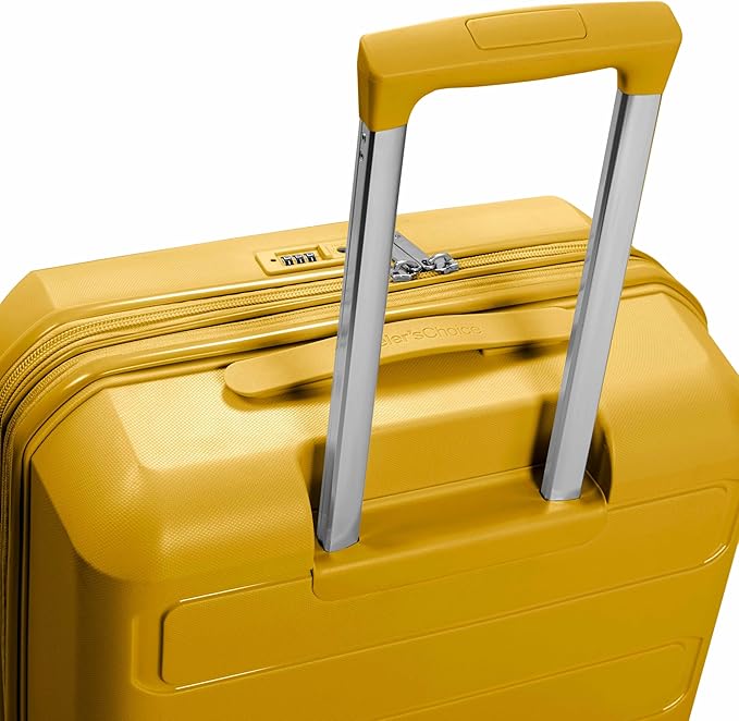 Traveler's Choice Pagosa Hardshell Expandable Luggage with Spinner Wheels, Yellow, 3-Piece Set (22/26/30)