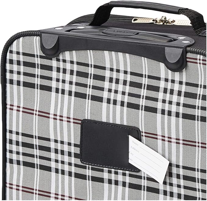 Rockland Fashion Softside Upright Luggage Set, Expandable, Black Plaid, 2-Piece (14/19)