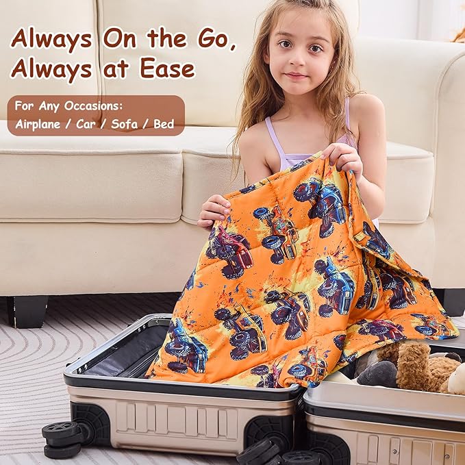 yescool Weighted Lap Blanket 2 Pounds Cooling Weighted Lap Pad, Truck Car Small Weighted Blanket, Weighted Throw Blanket for Travel Indoor Outdoor, 20"x30"