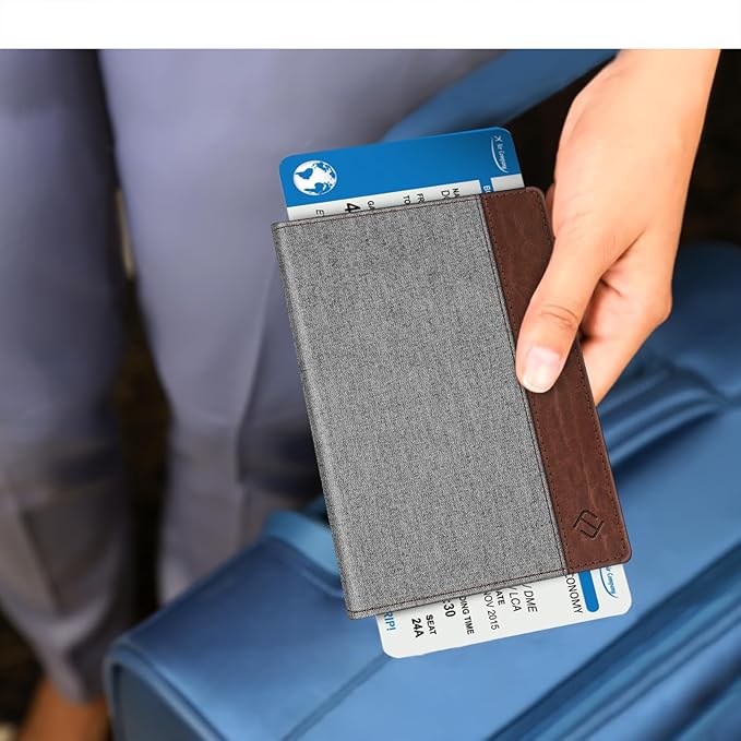 FINTIE Passport Holder, Slim Travel Wallet RFID Blocking Card Case Cover Passport Cover Protector Essentials with Credit Card Slots for Women/Men | Slim, RFID Blocking, Card Case Cover, Essentials, Credit Card Slots