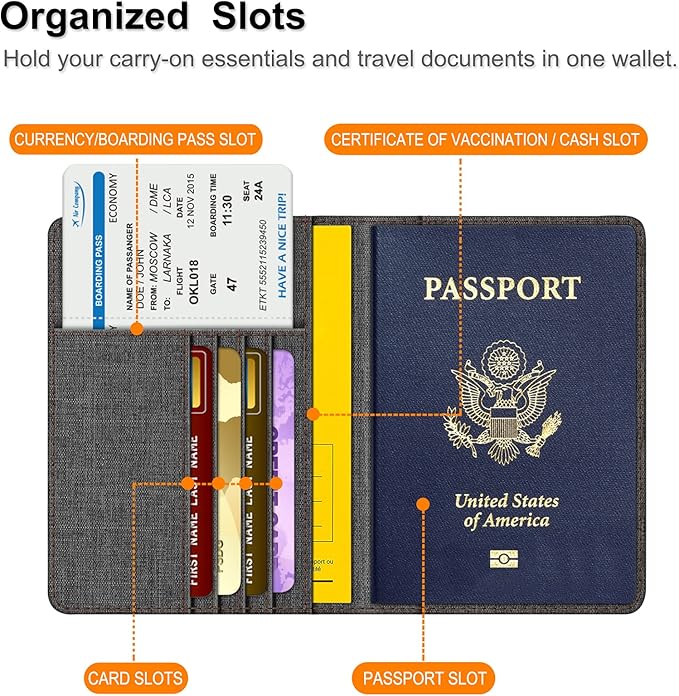 FINTIE Passport Holder, Slim Travel Wallet RFID Blocking Card Case Cover Passport Cover Protector Essentials with Credit Card Slots for Women/Men | Slim, RFID Blocking, Card Case Cover, Essentials, Credit Card Slots