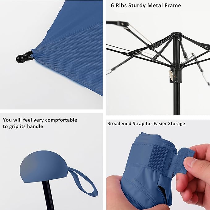 BAODINI Travel Essentials Mini Umbrella for Purse With Case Small Compact UV Sun Protection Lightweight Tiny Pocket Manual Open Close Umbrella for Women Kids and Men Fits Purse Backpack