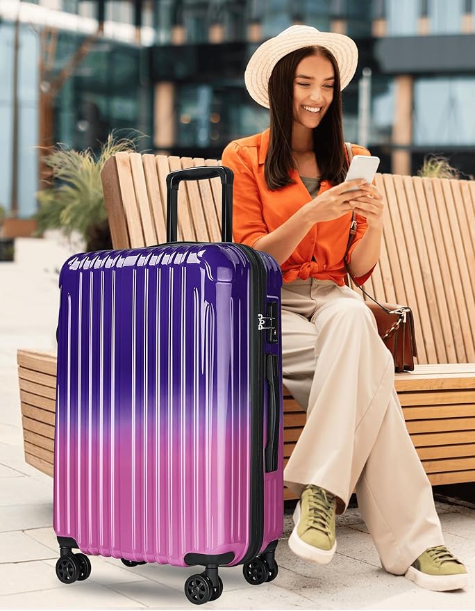 27 inch Luggage - Airline Approved Suitcases with Spinner Wheels, Built-In TSA Lock，Hard Shell Expandable Suitcases