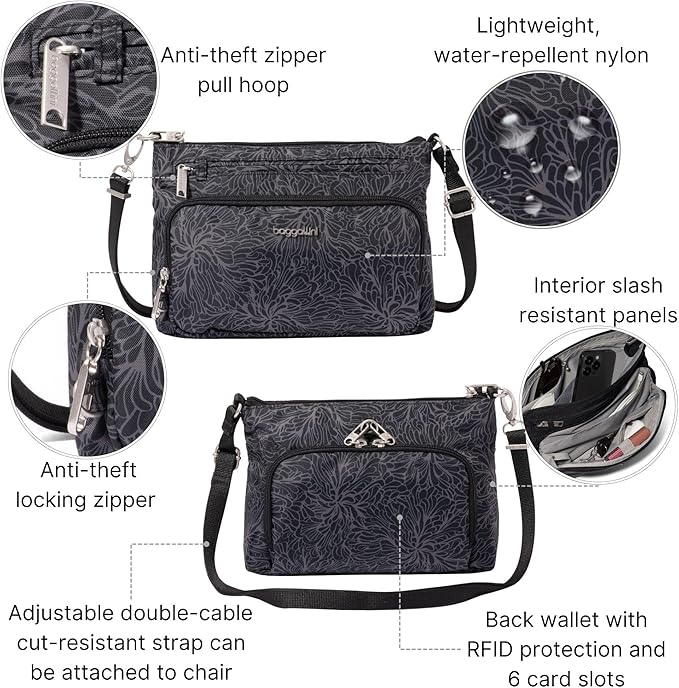 Baggallini Securtex Anti-Theft Keepsake Crossbody