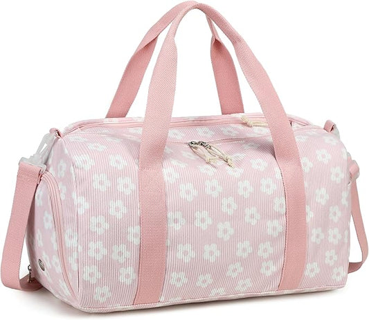 BLUBOON Duffle Bag Girls Kids Cute Gym Bag with Shoes Compartment & Wet Separation Waterproof Sports Overnight Travel Bag