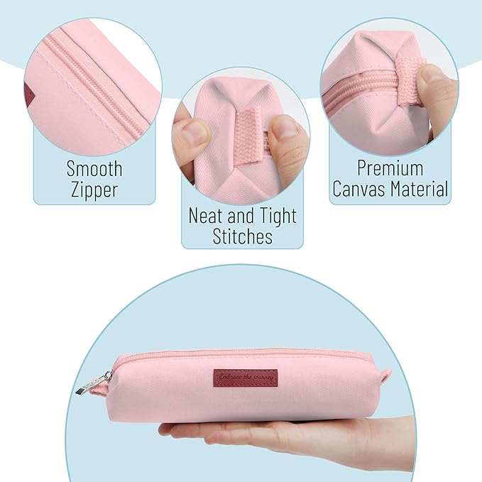 Mr. Pen- Cute Pencil Case Pouch, Pink Color, Multipurpose Canvas Bible Pencil Pouch