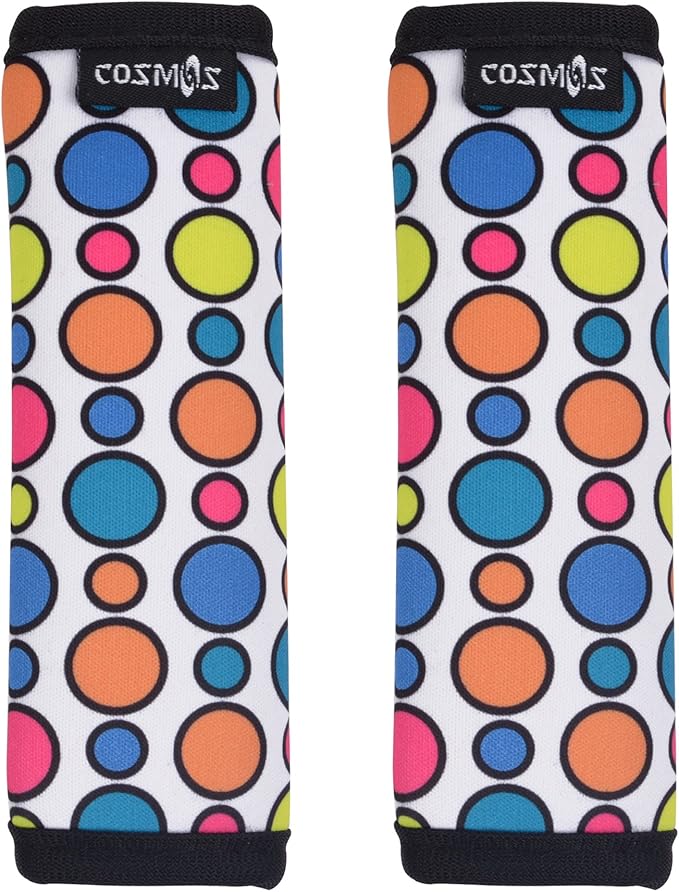 Cosmos 2 Pcs Luggage Handle Wraps Soft Neoprene Grip Handle Cover Detachable Luggage Identifier for Luggage Suitcase Travel Bag Trolley Case Travel Accessories (Polka Dot Pattern)
