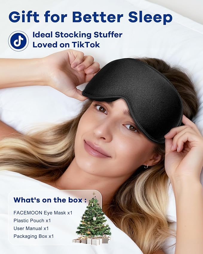 3D Weighted Cooling Gel Eye Mask for Sleeping, FSA Eligible Items HSA, 6oz Gel-Weighted Sleep Mask, 100% Blackout, Gentle Pressure & Cold Relief for Migraine, Ice Cold Gel for Puffy Eyes, Eye Care