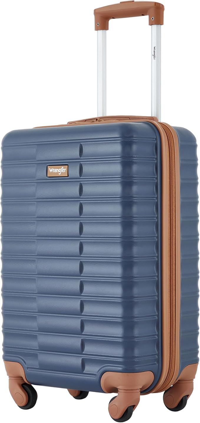 Wrangler 22" Outrider Hardside Carry-On Luggage, Vintage Indigo