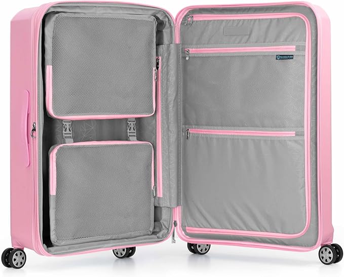 Traveler's Choice Pagosa Hardshell Expandable Luggage with Spinner Wheels, Pink, 30-Inch Large