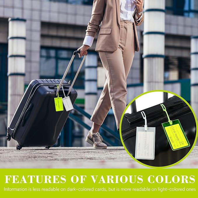 100 Pack Luggage Tags for Suitcases, Airplane Travel Essentials for Flying, International Travel Must Haves, and Luggage Accessories by Sodsay