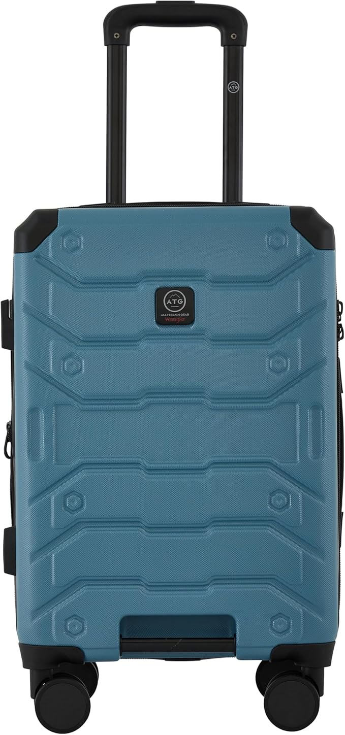 Wrangler ATG Trailway Expandable Hardside Luggage, Storm Blue, 22" Carry-On